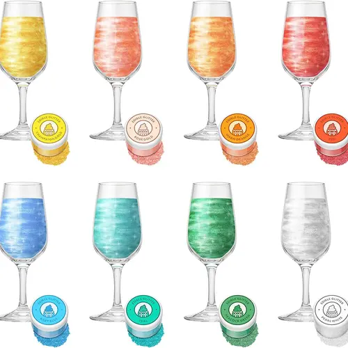 Food Grade Edible Glitter Set - 8 Shimmering Colors (4g/Bottle) with Scoops, Luxurious Gold, Peacock Green, Pure Blue, for DIY Drinks, Bakery Decorations