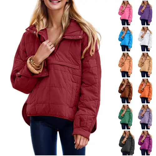 Molitree Women's Oversized Hooded Puffer Jacket Quilted Pullover Coat Lightweight Warm Winter Jacket Casual Loose Fit Outerwear with Pockets