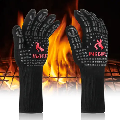 Inkbird Insulated Rubber Gingham Oven Mitt - Heat-Resistant, Anti-Slip Kitchenware for Baking, Grilling - Kitchen Accessory Bakeware