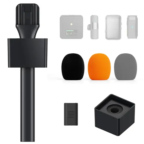 TONOR TP20-TP40 Retractable Handheld Audio Accessory Adapter (2 Pack) - Adjustable Handle, Magnetic Slot, Hands-Free Recording, 9.5"-16.9" Range, Universal Fit for DJI, Rode, Hollyland Lark & Most Wireless Lavalier Mics (Microphone Not Included)