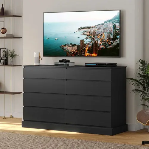 Sikaic 8 Drawers Dresser, Large Double Dressers, Dressers for Bedroom, Modern Chest of Drawers Storage Organizer for Bedroom, Living Room, Entryway Summerwins