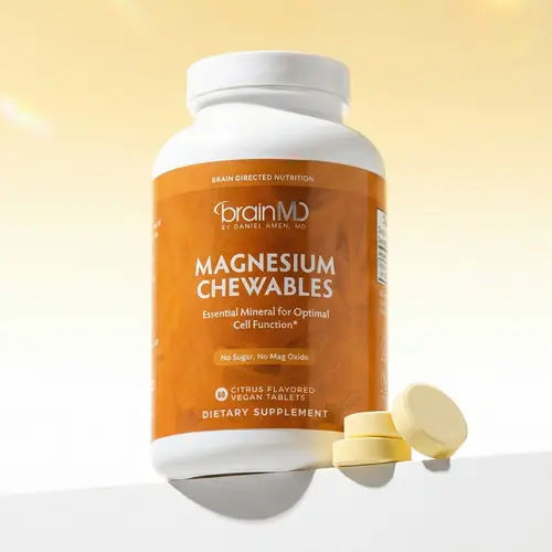 Magnesium Chewables | BrainMD | 60 Chewables | Sleep & Stress Support | Mood Balance & Mental Clarity | Triple-Form Magnesium (Citrate, Malate & Bisglycinate)