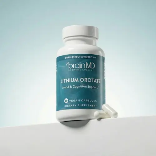 Lithium Orotate | BrainMD | 60 Capsules | Mood Balance & Emotional Wellness Support | Cognitive Clarity & Brain Health Support | Lithium