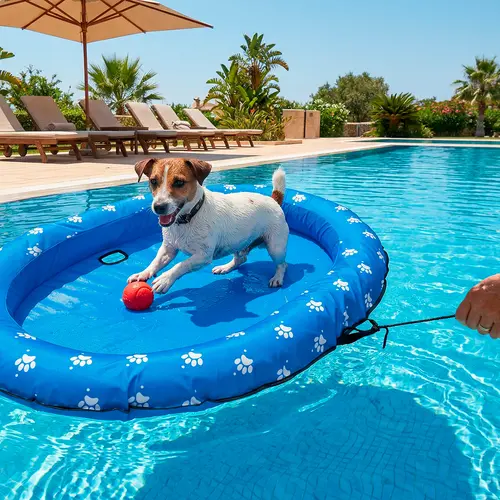 Dono Large Blue Bone Inflatable Dog Pool Float Raft, Portable Floats for Pool with Sturdy Fabric Covering, Summer Cooling Dog Toy, Pool Floaties, Inflatable Pool Floaters
