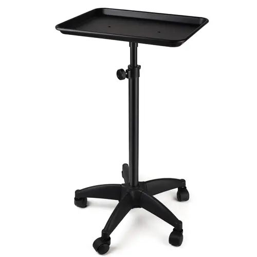 Aluminum Tattoo Rolling Tray with Wheels - Adjustable Height Salon Cart for Hair Stylist Medical Dental Tray Salon Furniture Commercial Salon Equipment Beauty Salon Equipment Commercial Salon Equipment