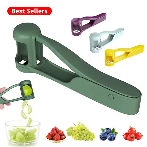 Summer Sale LUVAN Grape Cutter for Toddlers 1-3 - Stainless Steel Baby Fruit Slicer Safe & Easy Grape, Cherry Tomato, Strawberry, Blueberry Cutter - Lightweight Kitchen Gadget for Fruit Salad & Cake Decor
