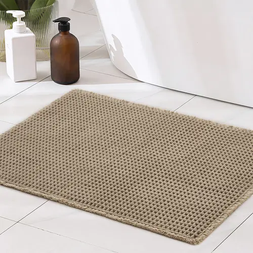 [CLEARANCE] MontVoo Waffle Bath Mat, Non Slip Mats, Ultra Soft, Non-Skid Plaid Design with Tassels, Absorbent, Machine Washable Knitted Mat for Bathroom, Kitchen & Hallway summerwins,back to school,dorm essentials,home decor,home essentials,sohochic