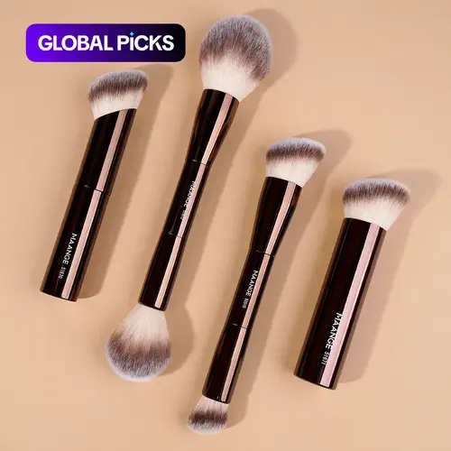 Maange Makeup Brush Set, Beauty Brush Set, Brush Combo, 4 Counts/set Soft Foundation, Blending, Highlight and Concealer Brushes with Microfiber Bristles, Face Makeup Tools Set #GLOBAL PICKS