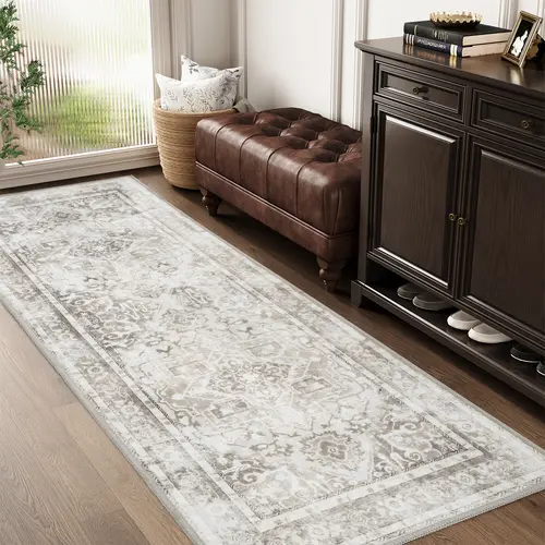 MontVoo Boho Runner Rug, Vintage Distressed Design, Machine Washable, Anti-Skid, Super Soft, Durable House Decor for Entryway Decor, Kitchen, Corridor,back to school,dorm essentials,home decor, Sohochic, home essentials