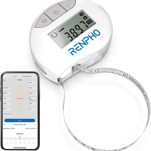 [Livestream Exclusive] RENPHO Smart Tape Measure with App Spring Glow Up Gym Gift, Body Measurement Tape, Digital Tape Measure, Measuring Instrument
