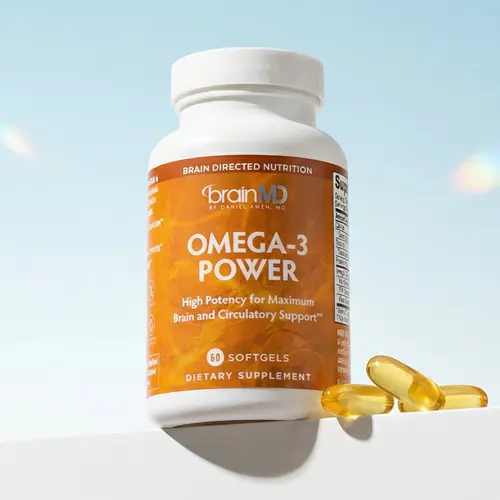 Omega-3 Power | BrainMD | 60 or 120 Softgels | Heart, Brain & Mood Support | Focus, Memory & Joint Health Support | EPA & DHA Fish Oil