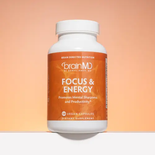Focus & Energy | BrainMD | 120 Capsules | Focus & Mental Energy Support | Stress Resilience & Alertness Support | Sensoril Ashwagandha, Rhodiola & Ginseng