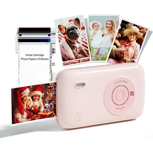 Hanin CP2100 Portable Handheld Thermal Printer - Built-in Bluetooth, Lightweight Instant Print Device for iPhone & Android, 2x3in Thermal Dye Sublimation, 300Dpi, App Support, Color Accuracy, Waterproof, Anti-Smudge, Glossy Photo Paper Compatible, Portabl