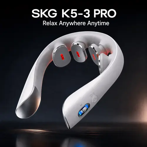 SKG Best Neck Massager, K5-3 PRO Heated Neck Massager, Portable 4D Neck Relaxer for Muscle Relaxation, 125g Smart Neck Massager,Best Gifts for Mom/Dad