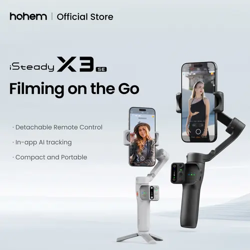 hohem iSteady X3 SE Gimbal Stabilizer for iPhone & Android, Smartphone Foldable Gimbal with Detachable Remote Control, Portable Foldable 3-Axis Phone Gimbal for Android & iPhone17 series, Ideal for Travel Vlogging