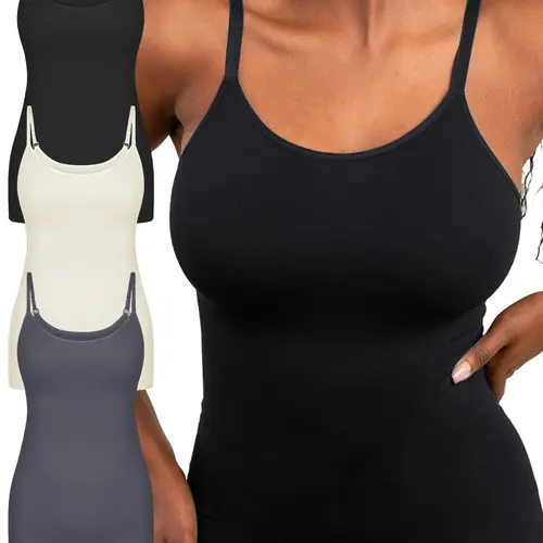 Women's Tummy Control Plus Size Shapewear Tank Top, Scoop Neck Seamless Compression Camisole for Body Sculpting & Support Clothing Clothes