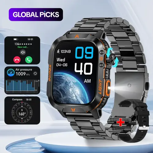 Trendy 2.01-Inch Multifunctional Smartwatch, Digital Sports Watch with LED Light and Outdoor Compass, Waterproof Fitness Watch for Women and Men #GLOBAL PICKS