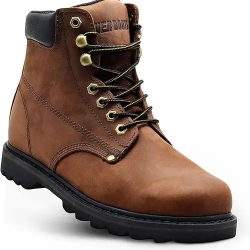 Ever Boots Tank Men’s Leather Work Boots | Nubuck Upper | Durable, Slip-Resistant Sole | All-Day Comfort for Construction, Warehouse, & Manual Labor