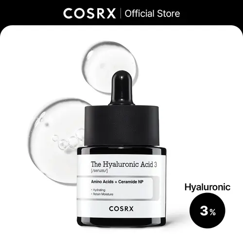 COSRX The Hyaluronic Acid 3 Serum with Ceramide & Amino Acids, Nontoxic Beauty Barrier Repair Facial Serum for Dry Adults, 20ml Soft Skin Moisturizer
