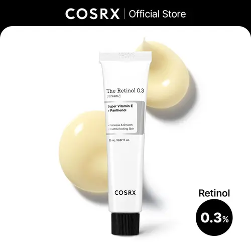 COSRX The Retinol 0.3 Cream - Glycerin-Infused Anti-Wrinkle Face Moisturizer for Adults, Firming Rejuvenating Support, Smooth Skin Routine Essential, 20ml, All Skin Types