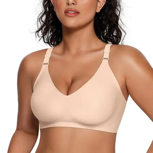 Vertvie Jelly Bra Women Wireless Bras No Underwire Push Up Bra Seamless Supportive Full Coverage  Fabric Sexy Bras Comfortable Nylon Spandex