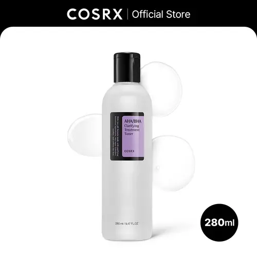 [COSRX Official] AHA/BHA Clarifying Treatment Toner - Gentle Daily Exfoliating Liquid with Glycolic Acid for Pore Control, Unisex Adults Face Care Bottle (280ml) Contains Neither Harsh Additives, All Skin Types Skincare Toner