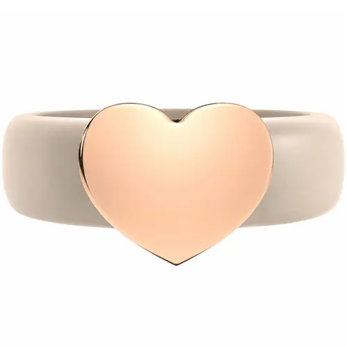 RINFIT Women's Heart Rings - Patent Design Heart-Metal Combo Silicone Rings, Flexible Fit Hugs Fingers, Snug Yet Comfortable Silicone Wedding Band Style Fashion Accessory