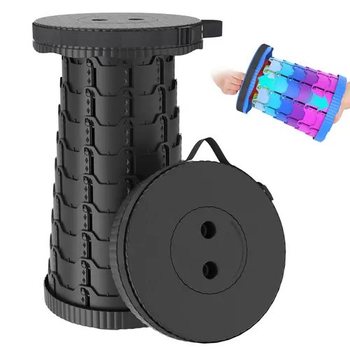 Upgraded Collapsible Stool Lightweight，Portable Retractable Folding Telescoping Foldable Camping Stool with Load Capacity 400lbs ,Retractable Stool for Outdoor Fishing,Hiking,BBQ,Camping,Gardening,Hiking Tours