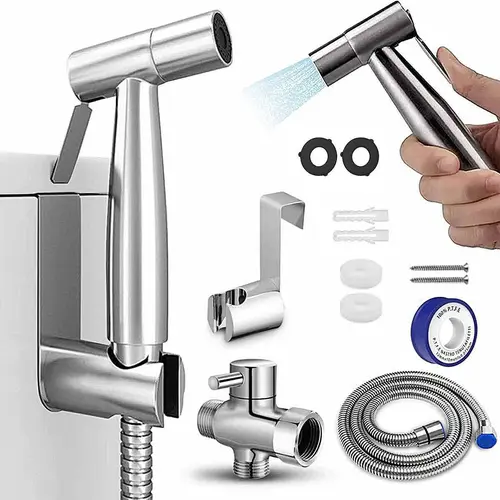 Bidet Sprayer for Toilet, Stainless Steel Bidet Sprayer Kit, Easy Install Toilet Bidet Attachment for Personal Hygiene and Cleaning, Toilet Bidet Sprayer with Bidet Hose for Feminine Wash,#SummerVibes summerwins