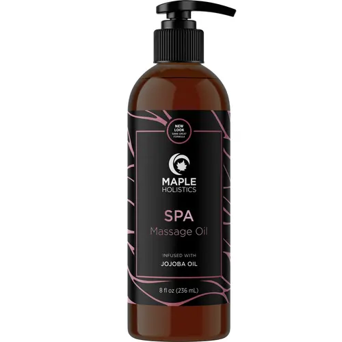 Maple Holistics Spa Massage Oil for Home or Professional Use Body Care Aroma Soothing Lavender Comfort Therapy Calming Jojoba Cosmetic Couples