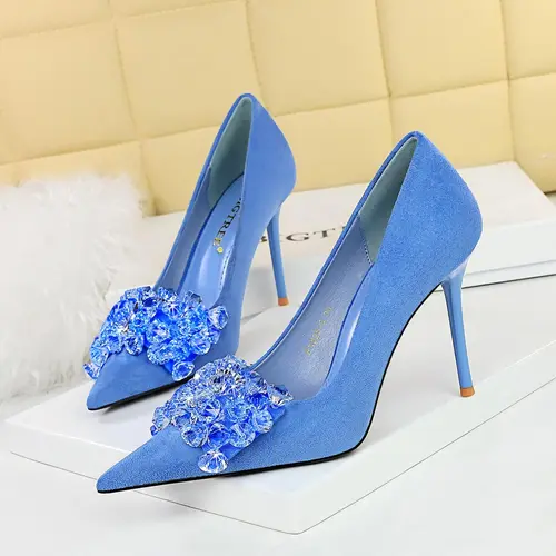 Women's Rhinestone Decor Bowknot Design Classy Stiletto Heels, Elegant Pointed Toe High Heel Shoes for Party, Banquet, Fashion Heeled Shoes for Women & Girls