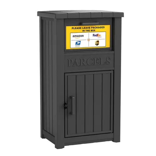 LHBCRAFT Lockable Secure Porch Delivery Box with Storage Compartment, Anti-theft and Waterproof Design, an Outdoor Storage Solution for Express Parcels and Takeout Delivery,Christmas gift