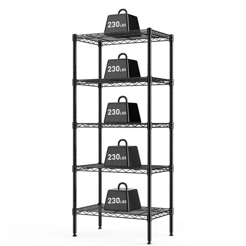 Storage Shelving Unit, Adjustable Metal Wire Racks Heavy Duty Standing Shelf Organizer for Kitchen, Closet, Pantry, Garage, Bathroom