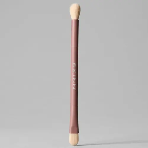 SKINN Cosmetics Dual-Ended Eyeshadow Brush for Precise & Diffused Looks with Flat & Dome-Shaped Bristles for Cut Crease & Smooth Application