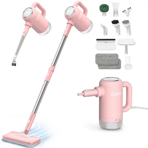 Czlife Z7 Multi Surface Steam Cleaner - 13-in-1 Corded Handheld Electric Mop, 1300W Smart Floor Cleaner with 5m Cord for Tile Grout, Hardwood Laminate, Bathroom, Car, Vinyl