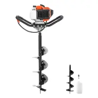 VEVOR Gas Powered Post Hole Digger Tool Kit, 43cc 1250W Strong Dig Portable Power Tool, 8" Metal Earth Auger Bit, 30" Alloy Steel Auger, EPA Certified for Farmland, Garden Use, High Rpm