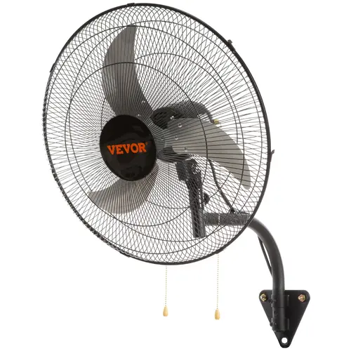 【summerfinds】VEVOR Wall Mounted Fan - 20 in High Power, 3-Speed High Velocity (Max 4650 CFM) Oscillating ETL Listed Black Industrial Unit for Commercial, Warehouse & Patio Use, High Power Fan