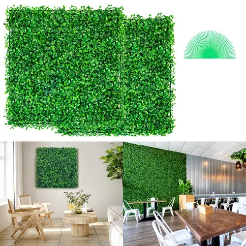 VEVOR 12PCS 10x10in UV-Protected Decorative Artificial Boxwood Panels - Firm Interlock Fit, Hedge Wall Mat, Privacy Screen, House Decor, Unique Decor for DIY Projects, Indoor/Outdoor Garden Fence
