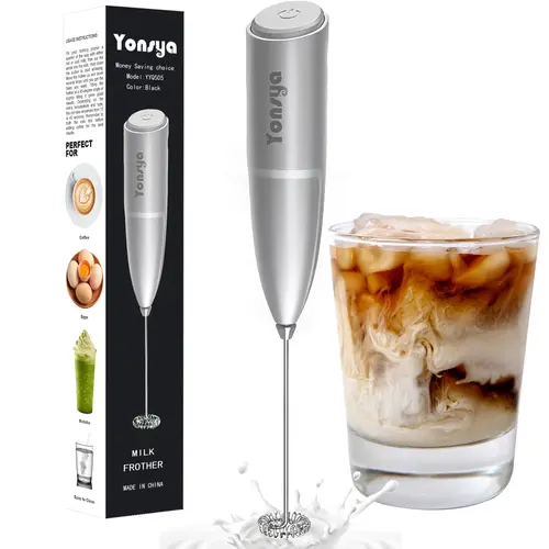 Yonsya Cordless Handheld Milk Frother - Dutewo RPM Motor, 10-Second Creamy Froth, Rechargeable, Easy Cleaning, Handheld Shape, Frother Hand Mixers for Lattes, Espresso, Camping Kitchen Appliance, Portable Size