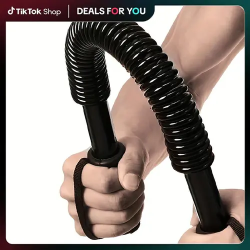 Power Twister Arm Trainer - Metal Strength Training Equipment, 44lbs Hand Grip Strengthener for Men, Upper Body Bar for Chest, Forearm, Bicep Muscle Toning, Outdoor Fitness Accessory, Dumbbell Grip Aid, Xmas Gift Idea