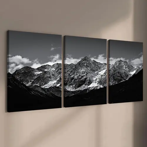 Wooden Framed Canvas Painting Photos on Canvas, 3 Counts/set Natural Landscape Pattern Canvas Poster, Wall Art Decor for Home Living Room Bedroom Office, Wall Picture Decoration Items