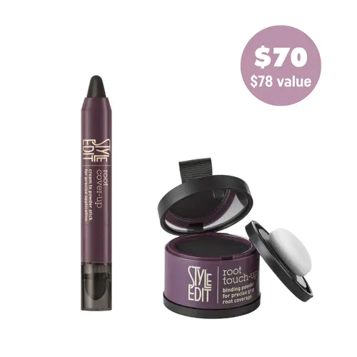Style Edit Root Touch Up Powder and Stick | – Instant Gray Root Concealer for Hairline, Temples, and Part – Lightweight, No-Residue Root Coverage – Made in the USA - Salon Quality temporary hair dye