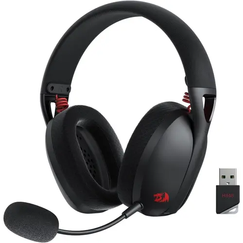 Redragon H848 BT Bluetooth Headphones - Over Ear Gaming Headset with USB-C, 7.1 Surround Sound, 40MM Drivers, Detachable Mic, Dual Mode, Left Earcup Volume Control, Multi-Platforms for PC, Game Console (PS5/4/3, Switch)