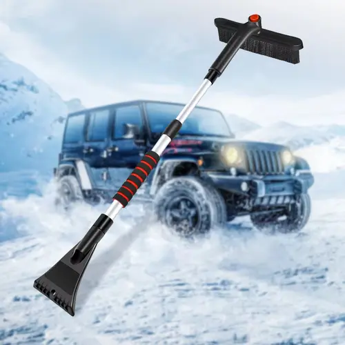 JoyTutus Multifunction Convenient Time-Saving Extendable Car Snow Shovel - 41.5" Adjustable, Detachable Broom, 1 Ice Scraper, Windshield Cleaner, Durable ABS Material, 1 Manual, Winter Family Auto Snow Removal Accessory