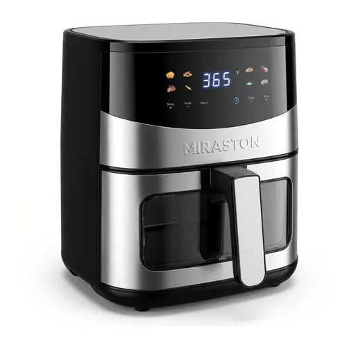 MIRASTON 6.5QT Family-Size Air Fryer, Digital Air Fryer with Visible Window, 8 Cooking Presets, Nontoxic, Dishwasher-Safe Basket, 1400W