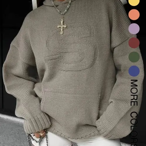 Women's Letter Drop Shoulder Hoodie, Fashion Casual Pocket Hooded Sweater for Daily Holiday Outdoor Wear, Women Knitwear for Fall & Winter, Loose