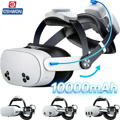 ESYWEN 10000mAh Battery Head Strap for Meta Quest 3/2/3S, Enhanced Stability with 4-Way Adjustment, Easy to Wear, Comfortable & Secure Fit for Oculus Quest 3/2,back to school,back to school haul