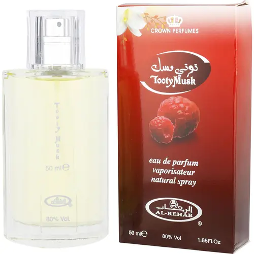 Al Rehab Tooty Musk Women's Regular Edition EDP Spray - 50ml (1.65 fl oz) Liquid Fragrance, Beauty Products, Personal Care for Women, Vanilla, Musky Rose, Blackcurrant, Creamy Sweet Bold Notes, Fruity Floral Hit, Date Night Use, Recyclable Packaging