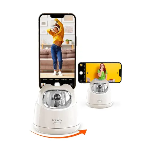 Hohem GO Auto Face Tracking Phone Holder, Auto Face Tracking Tripod for iPad &Tablet,360° and 30° Rotation 2-Axis AI Auto Tracking Tablet & Phone Holder with Gesture Control for Live Streaming Vlog Video Recording, Suitable for Android & iPhone 17 series