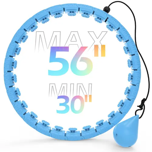 JKSHMYT Unisex Weighted Hula Hoop - 26 Detachable Links, 56 Inch, Smart Home Workout Equipment for Adults, Home Gym Kit, Weighted Hula Hoops